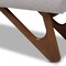 Baxton Studio Rika Beige Upholstered Walnut Brown Finished Boomerang Bench 158-9778 - alternate 6